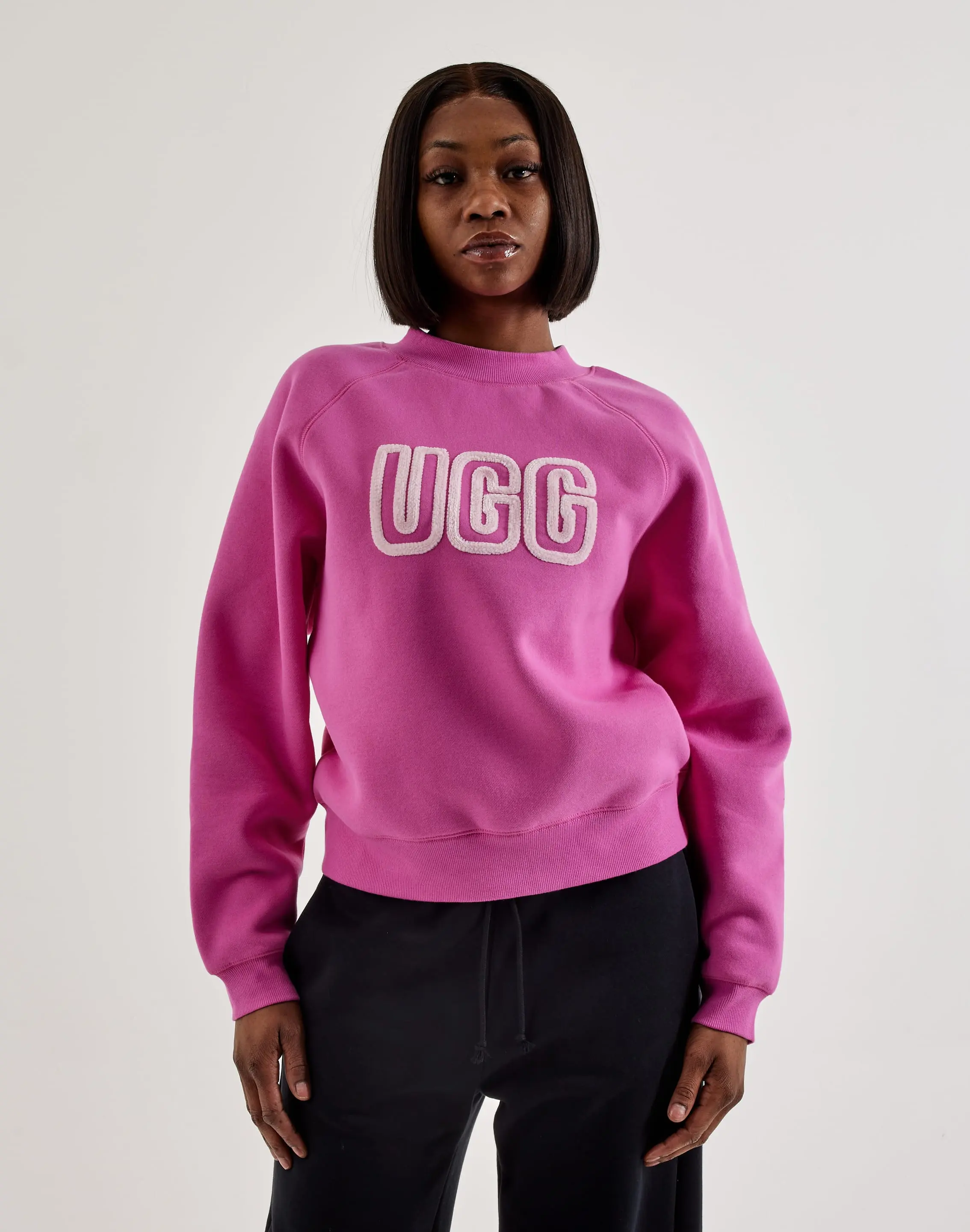Womens UGG Logo Crewneck Fleece Sweatshirt