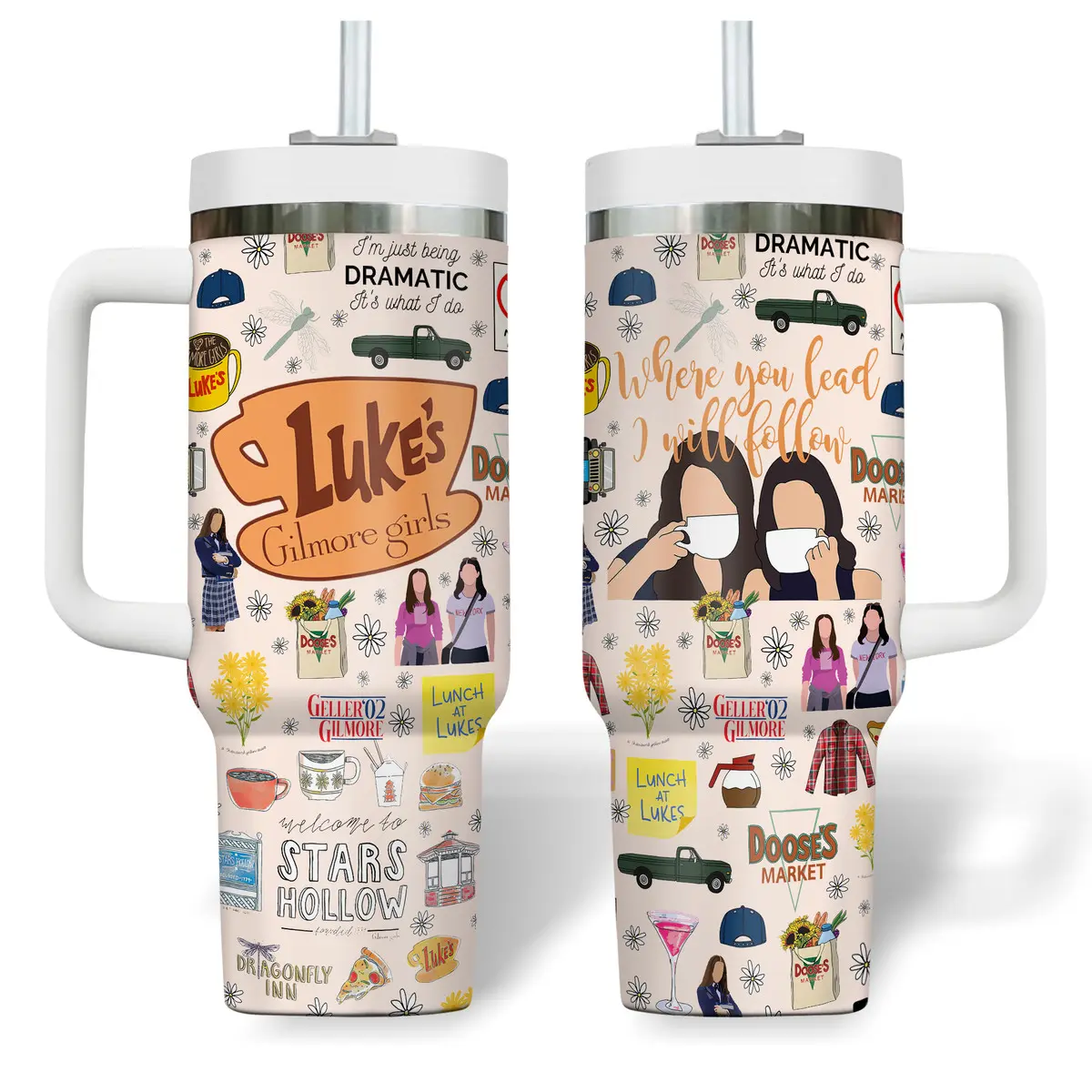 Gilmore Girls TV Series Tumbler 40oz 20oz Gift, Cup Mug Movie Drinkware Gift, Gift for fan