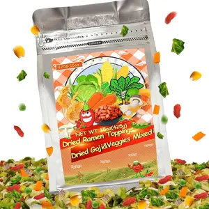 15Oz Freeze Dried Ramen Toppings Goji Vegetable Mix- 9 All Natural Dehydrated Veggies with Goji Berries, Non Additive, Dry Vegetable Mixed for Noodles, Soups, Camping, and Emergency Food