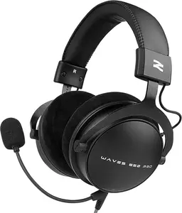 talomen Studio Monitor Headphones for Recording, Professional Over Ear Wired Headset with Detachable Cardioid Dynamic Boom Microphone, Streaming Equipment for Media, Broadcast, Podcasting, Black-W550X