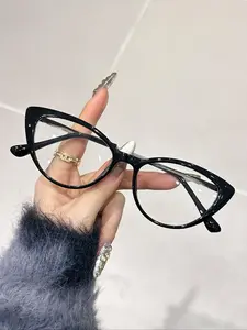 Elegant Cat Eye Small Frame Glasses for Women, Daily Wear, Office Commute, Business Casual, Style, Flat Lenses, Fashionable Frames Glasses