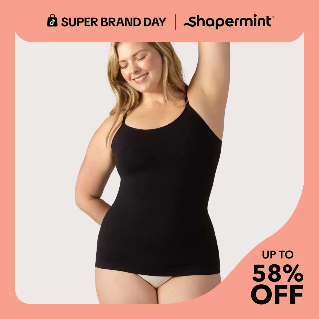 Shapermint Scoop Neck Shapewear Cami with Breathable Fabric & Seamless Design Womenswear Light