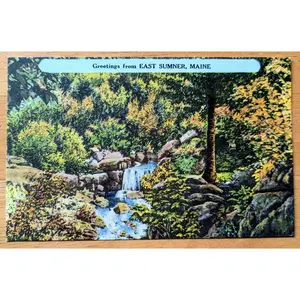 1920s Greetings from East Sumner Maine Postcard - Landscape Panel Locals No. 947 - Antique East Sumner ME Postcard