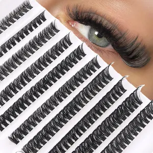 10 Row 200Pcs Black Lashes Individual Lash Clusters 60D, D Curl 8-16mm Mixed,3D Fluffy Thick &Soft Dramatic Fake Lashes,Reusable For Self Use DIY At Home Or On-The-Go For Daily Life&Dating&Party&Travel&Give A Gift