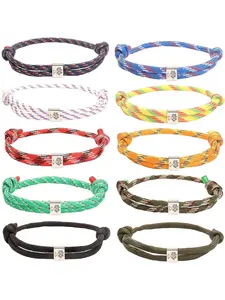 10pcs Sailing Surfing Bracelet Unisex Surfing Earrings Rope Weaving-adjustable Hand-made Tree of Life for Men and Women