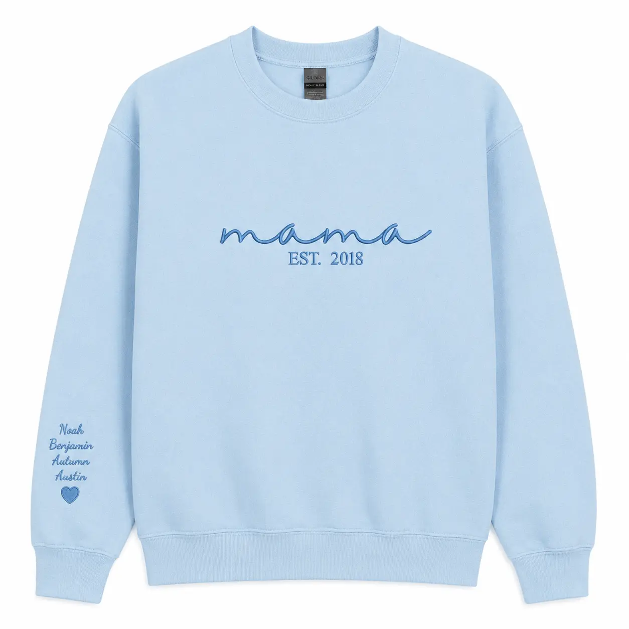 Custom Mama Embroidered Sweatshirt – With Kids’ Names Sleeve, Gift for Mother’s Day, Personalized Mom Embroidered Sweatshirt, Pregnancy Announcement