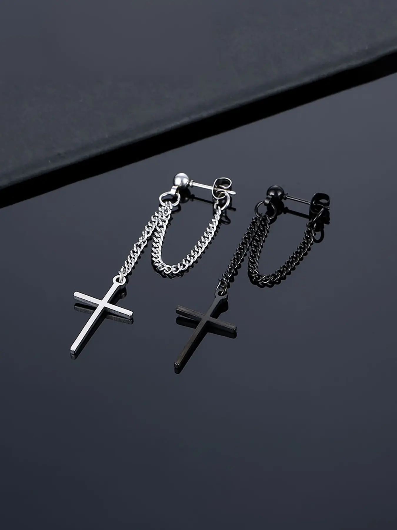 Elegant Stainless Steel Cross Earrings, Simple Fashion Daily Jewelry, Trendy Women's Accessories, Perfect Gift Idea, Cross Dangle Earring, Fashionable Earrings