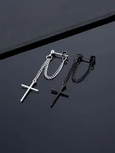 Elegant Stainless Steel Cross Earrings, Simple Fashion Daily Jewelry, Trendy Women's Accessories, Perfect Gift Idea