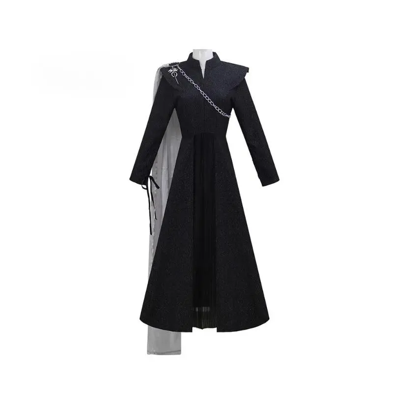 Women's Game of Thrones Daenerys Targaryen Cosplay Suit - Polyester Fabric Costumes, Gown, Skirt, Windbreaker, Accessories for Halloween, XXL Size Daenerys Targaryen Cosplay Server Outfit Set