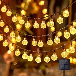 Outdoor Camping Solar-Powered Eco-Friendly LED Bubble Light for Gardens Patios Balconies Weddings Outdoor Christmas Summer Multi-Mode Lighting Decorative Ambiance