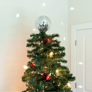 Disco Ball Tree Topper with Real Glass Mirrors - Christmas Decorations by Havenstone Home