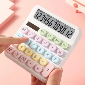 Candy Dopamine Color Calculator with display, 16-bit large button, easy to use automatic off desktopcalculator at home, office and school, Springtok Classroom Supplies Hard Plastic coin pushing machine