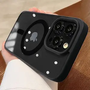 New Acrylic Magnetic Clear Case For iPhone 16 15 14 13 12 11 Pro Max 16 Plus Magsafe Wireless Charge Girls Pink Hard Back Cover