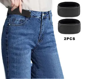 Unisex Stretch Belts (2-Pack, Black) - Elastic Outdoor Velcro, Breathable Snap Buckle-Free Design, Convenient Comfortable Pant Accessory, 2025 New Year Gift for Wives