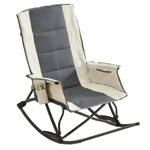 【Valentine's Day gift】ONBRILL Camping Chairs for Adults, Folding Outdoor Rocking Chair with Foot Rest, 330 lbs Capacity, for Lawn, Sport Events