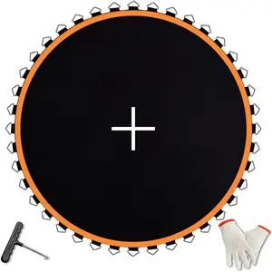 Mat, Fits 15 ft Frame Using 96 count 6.5 in Spring,   Mat for 15 ft , Compatible with 96 count 6.5 in Spring, Reinforce, UV-Resistant, with Spring Hook and Gloves