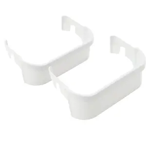 HECASA 240351601 2pcs Refrigerator Door Shelf Compatible with Frigidaire Freezer Replacement Only 1037664 AH899475 EA899475 PS899475 White ABS Plastic