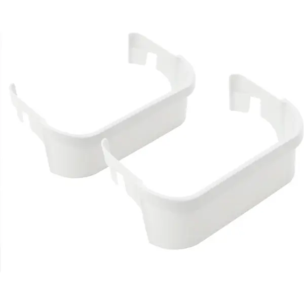 HECASA 2-Pieces Refrigerator Door Shelf Replacement Parts, Frigidaire Compatible Freezer Accessory, ABS Plastic Material, Fits 240351601 1037664 AH899475 EA899475 PS899475, White
