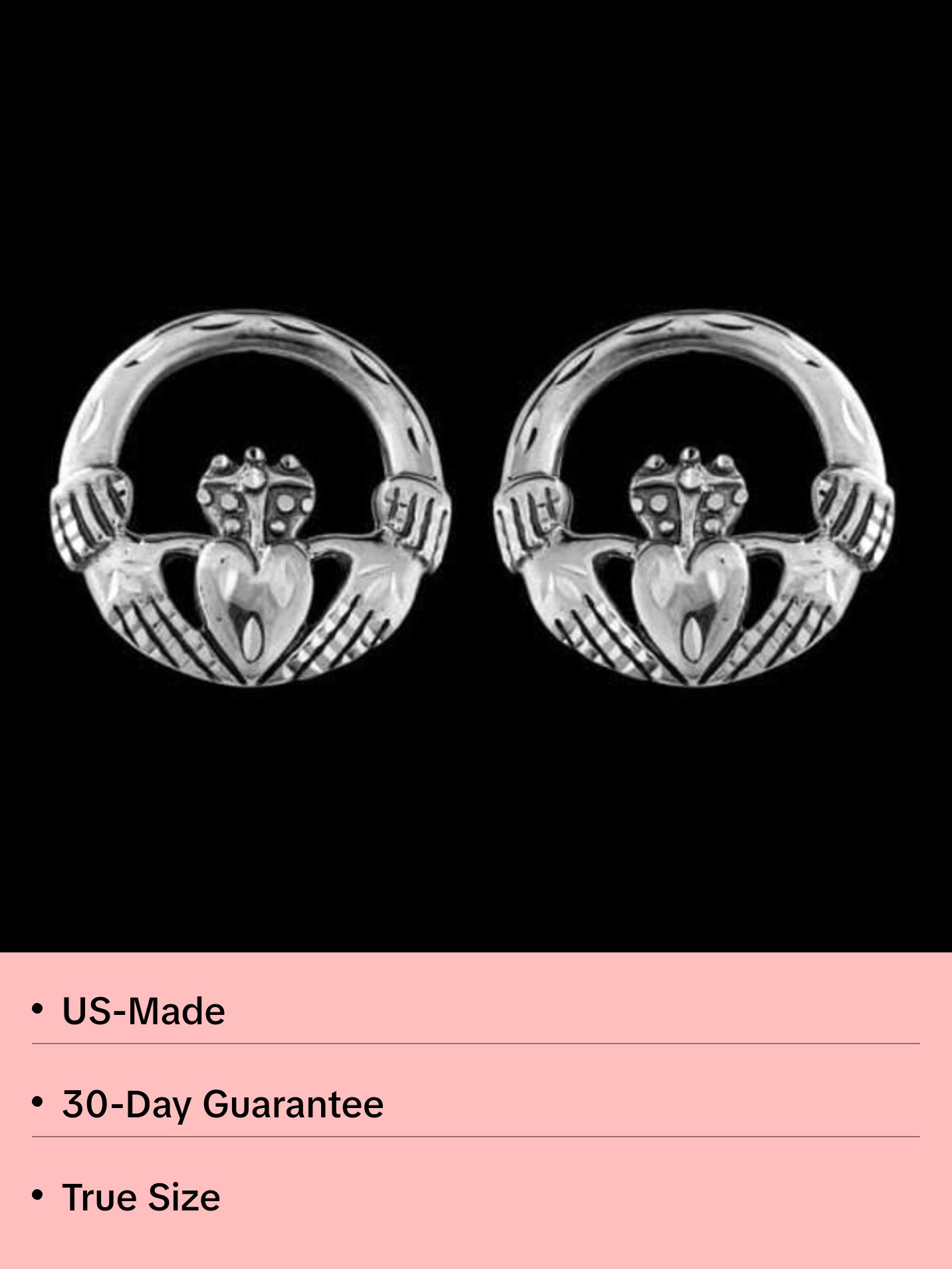 Claddagh Circular Stud Earrings