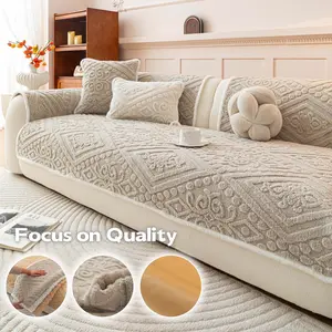 1PC Thick Plush Sofa Cover, Luxury Soft Couch Cover, Warm Non-Slip Washable Sofa Protector, Anti-Scratch Anti-Pet Furniture Cover for Living Room, 1/2/3/4-Seater Sofa, Sectional, Loveseat, Sofa Couch Covers