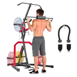 VEVOR Home Gym Equipment, Leverage Gym with 2: 1 Ratio LAT Low Row System, Strength Training Machine for Squats Deadlifts Bench Press Bicep Curls, Home Gym Machine, Adjustable Full Body Workout StationVEVOR Super Brand Day