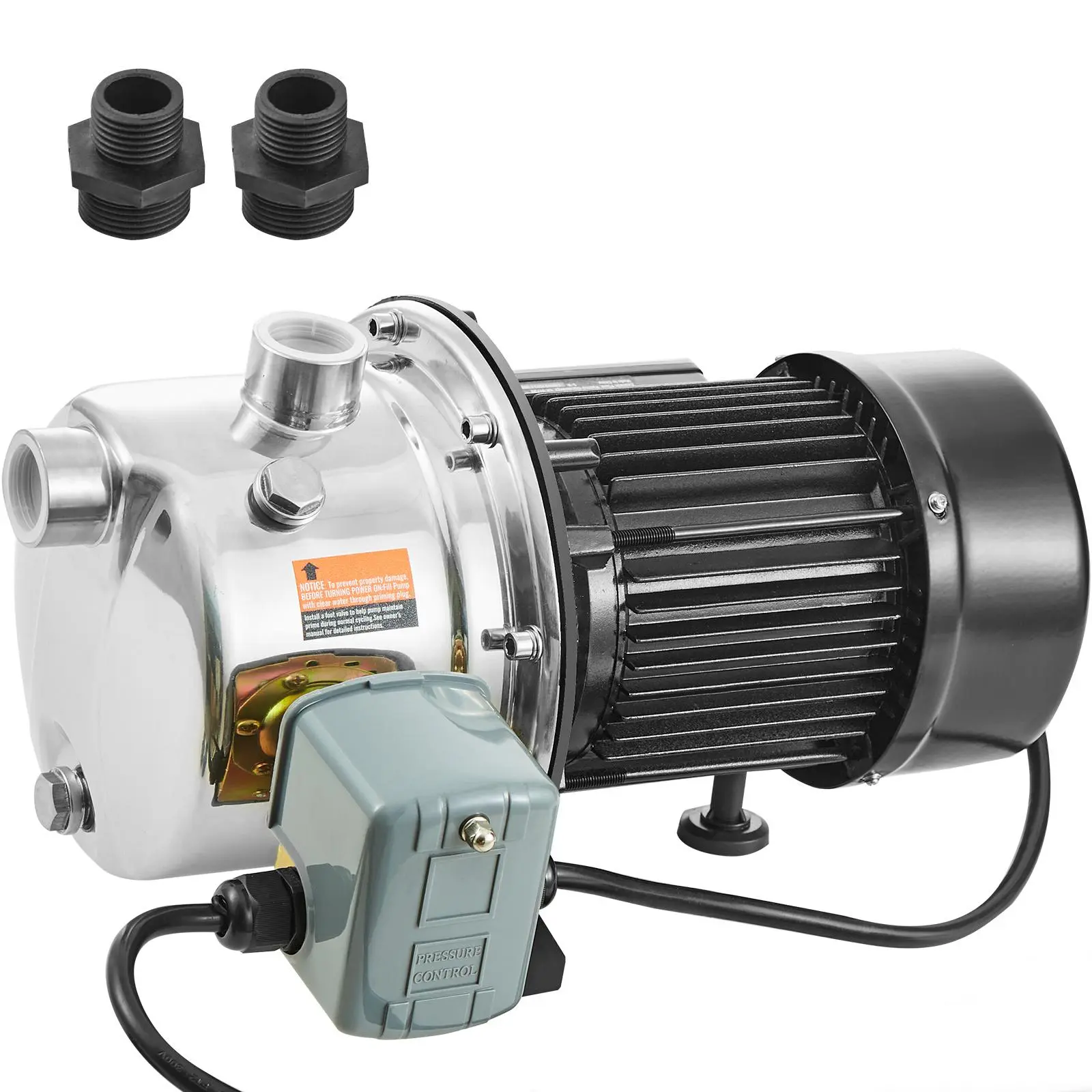 【summerfinds】VEVOR 3/4HP SUS304 Stainless Steel Shallow Well Jet Pump, 115 Volt, 18.5 GPM 131 FT Maximum Head Irrigation Water Pump, for Agricultural Garden Irrigation System High-Rise Water Supply Shower Booster