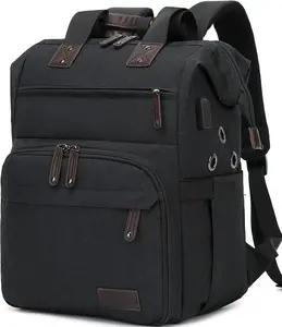 Crochet Backpack,Knitting Bag Backpack Yarn Storage Organizer Travel Crochet Bag with USB  Port,Yarn Tote Bag Yarn Holder Case for Knitting , Crochet Hooks,Crochet Accessories,Black