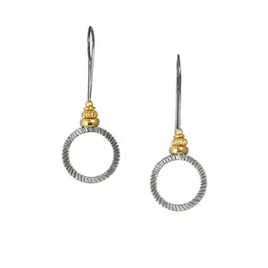 Long Hammered Hoop Earrings