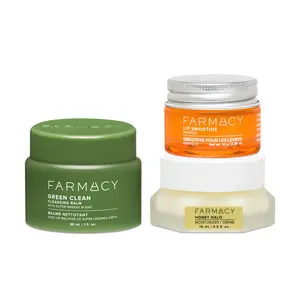 Melt & Glow Bundle - Green Clean 30ml – Mango Lip Smoothie – Honey Halo 15ml, Sunflower, Lip Balm