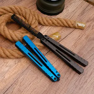 Aluminum Balisong Trainer for Beginners Folding Knife Practice Tool to Enhance Your Skills