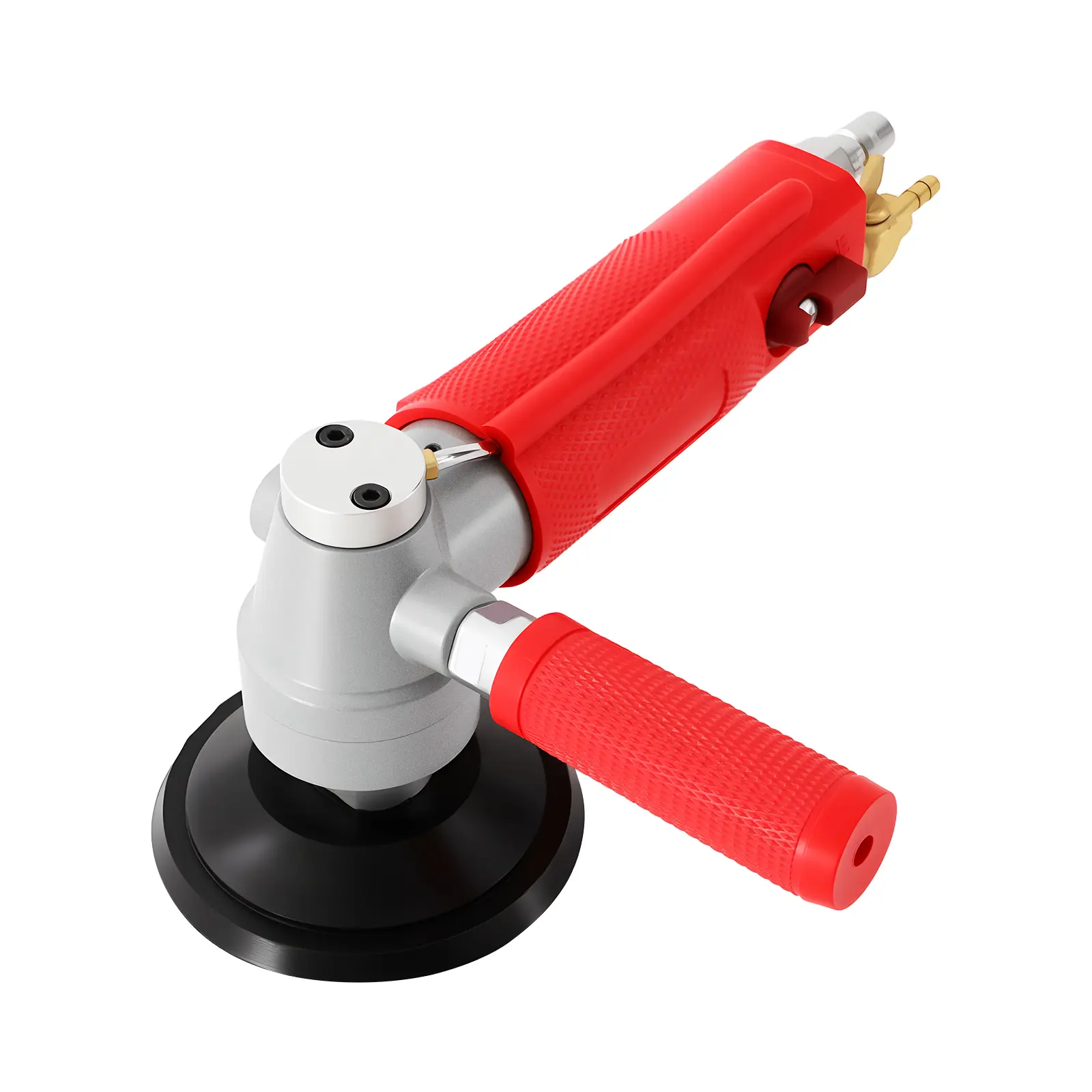 4-Inch Lightweight Air-Powered Pneumatic Stone Polisher with Durable Aluminum & Rubber Build, 0-5500 rpm, 90PSI, 5/8-11 Thread, 1.62 kg, Water Pipe Compatible for Wet Finishing on Marble, Granite for Countertop Installers