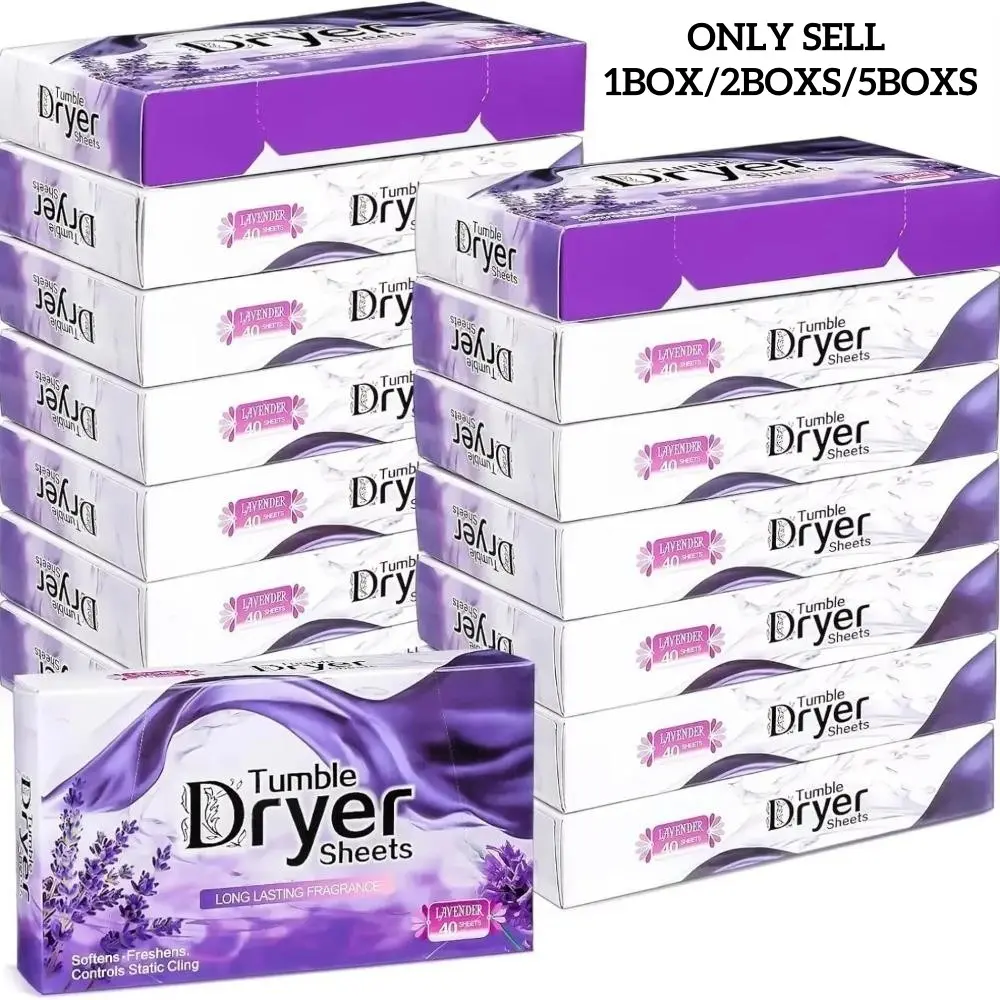Dryer Sheets Bulk Natural Fabric Softener Plant Lavender Scent Laundry Softener Naturally Pet Clothing Cleaning Aromatherapy Tablets Controls Static Cling Scented