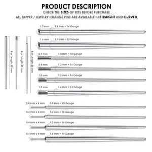 LEOGON Stainless Steel Piercing Taper Kit for Ear, Nose, Navel, Lip, and Eyebrow