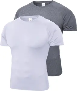 2 or 3 Pack Men's Cool Dry Compression Shirts Short Sleeve Sports Athletic Workout Base Layer Undershirt Tops