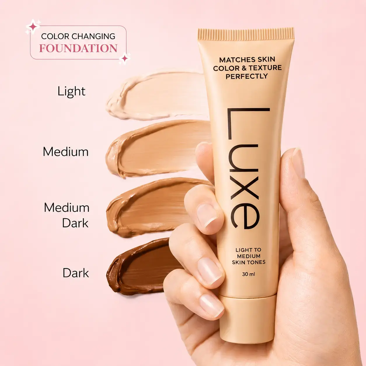 Women's Color-Changing Foundation Concealer - Instantly Adapts to Skin Tone, Delivers Flawless Finish, Creates Smooth Texture for All Skin Types, Ideal for Daily Wear