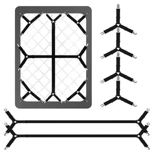 6 PCS Adjustable Sheet Clips Elastic Fasteners Holders for Corners, Secure and Fitted Sheet Straps for Full Size Bed, Enhance Your Sleeping Experience