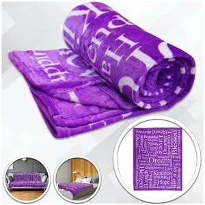 Positive Message (Purple) Soft Plush 50x60in Blanket