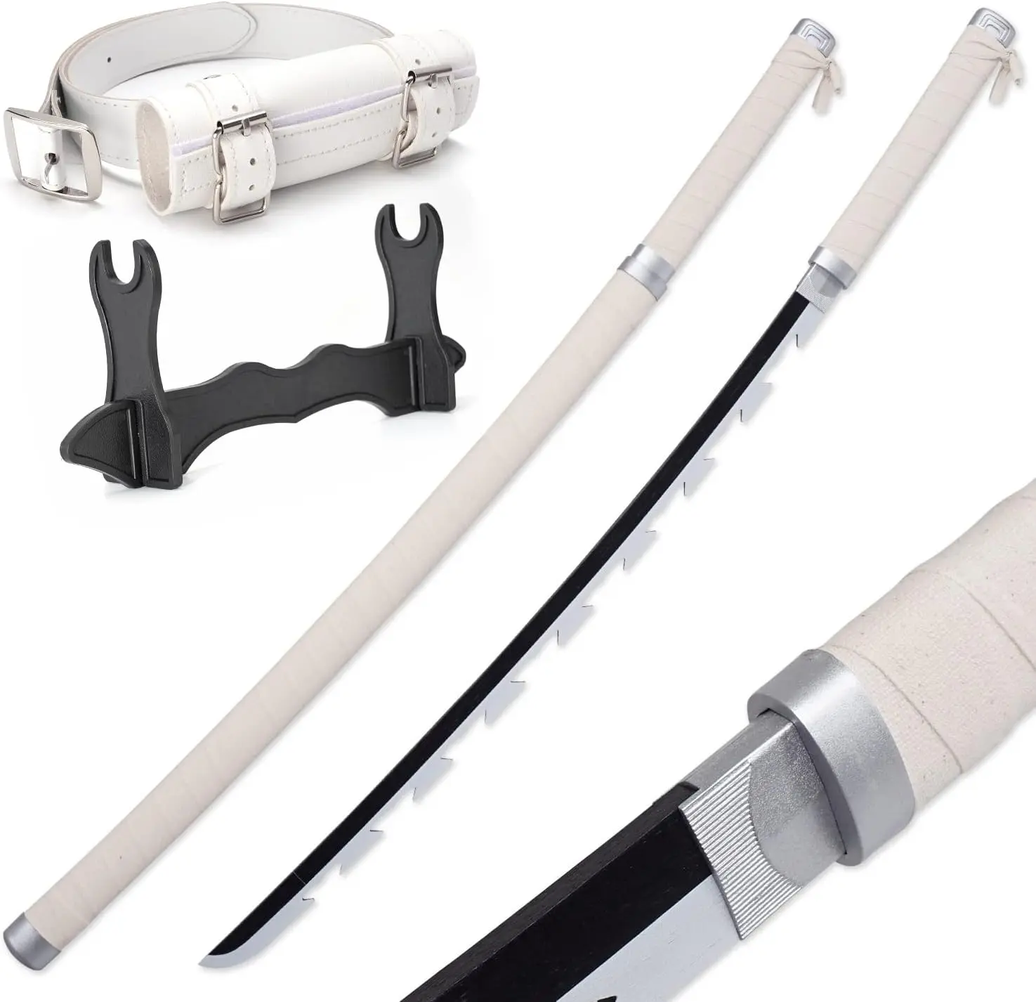 Kinstore 41" Hashibira Inosuke Plastic Katana Samurai Sword Demon a Slayer Cosplay Plastic Sword for Costume Replica