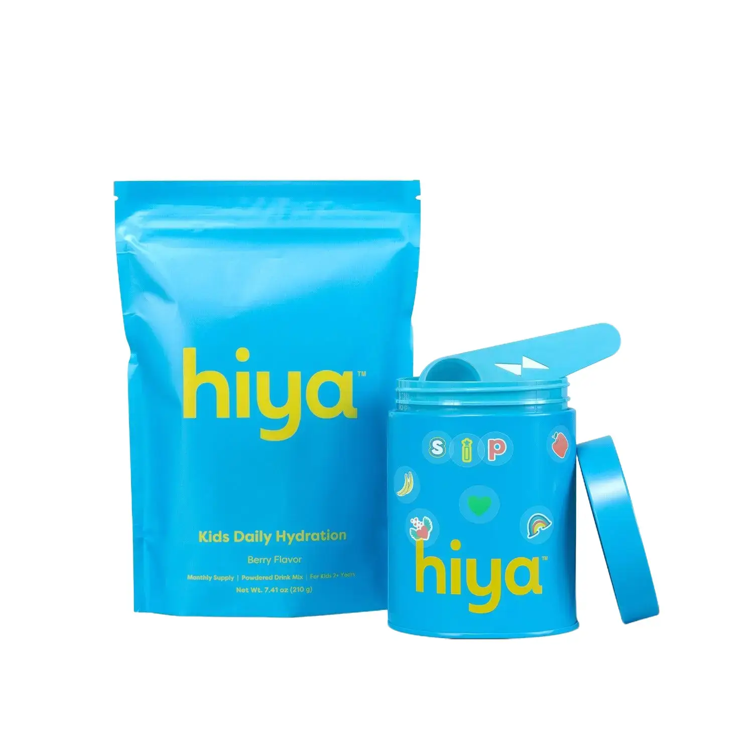 Hiya Kids Electrolyte Hydration Powder - 0 Added Sugar, Sugar Free, Berry Flavored, Vitamin C-Infused Kids Wellness Supplement for Hydration Balance