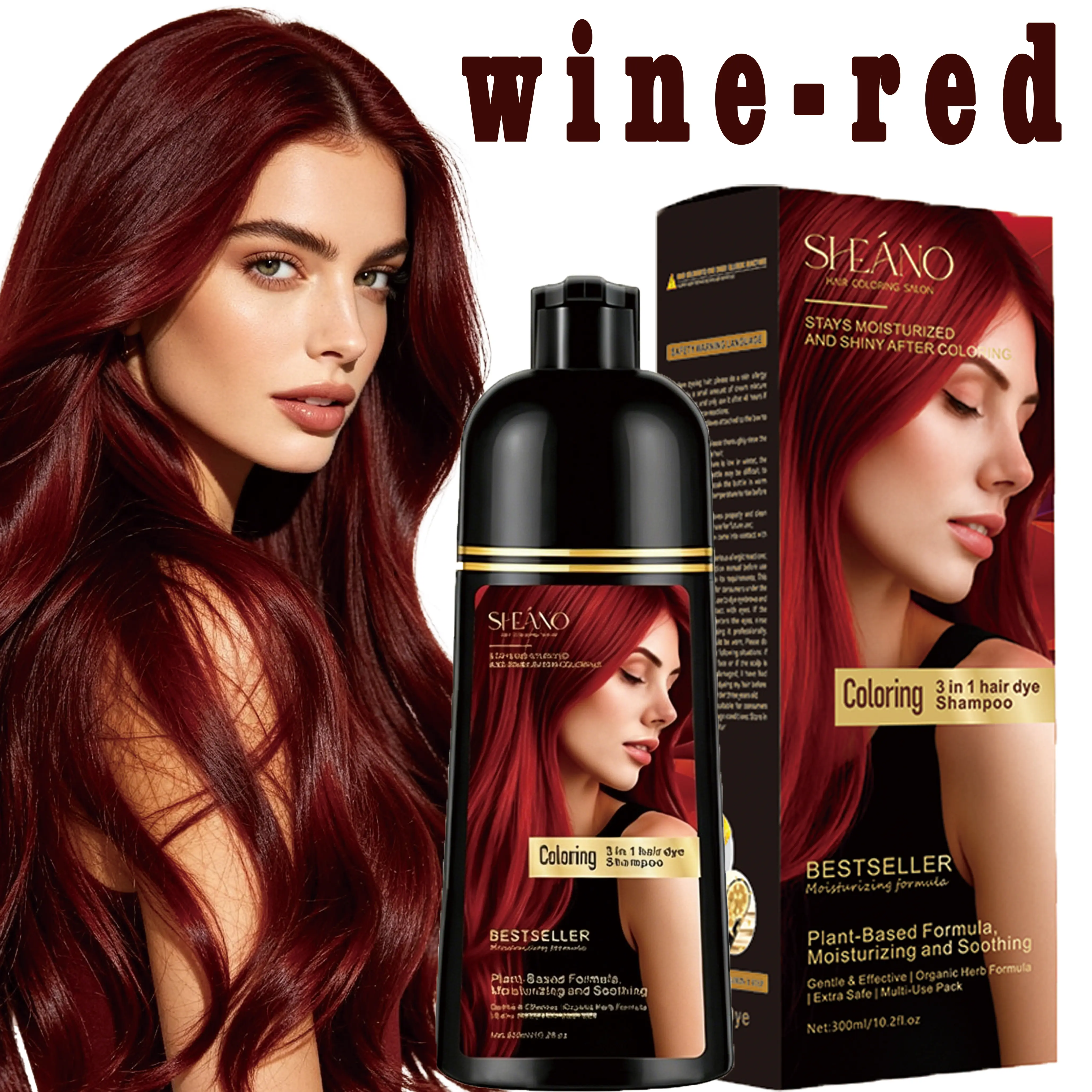 GrayAway 3-in-1 Hair Dye Shampoo RootGlow Ginseng Color Shampoo HerbTint Instant Hair Color Wash