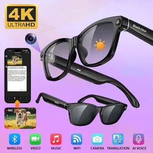 Smart AI Glasses With 4K Camera Video Stabilization For Content Creators Real-Time Translation Noise Canceling Mic