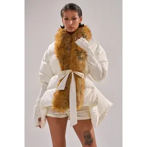 TALK TO ME NICE FUR TRIM PUFFER