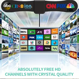 2025 Ultra Thin TV Antenna – Long Range Indoor Digital Antenna for Smart & Older TVs with High-Gain Coaxial Cable