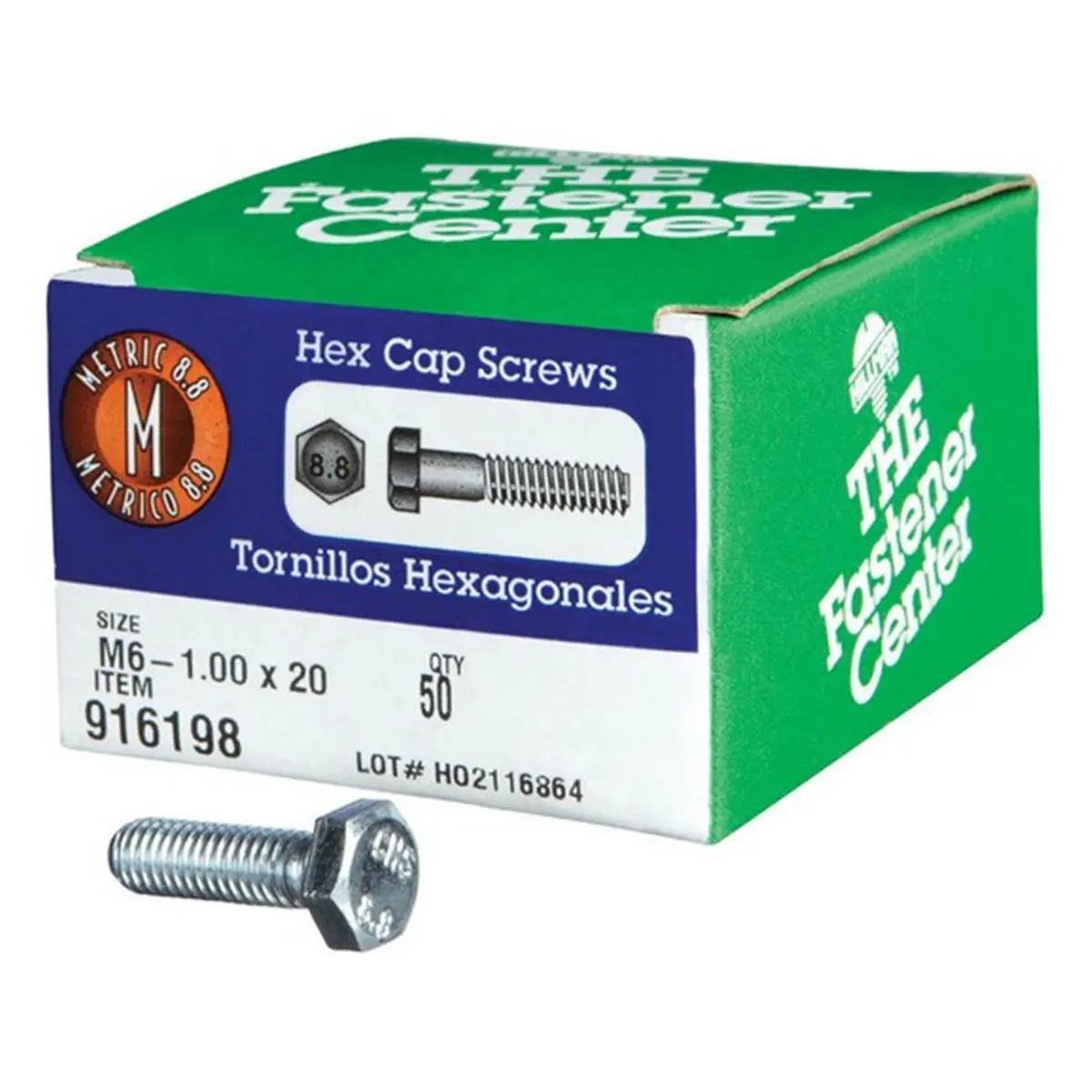 Hillman Hex Head Cap Screw, Grade 8.8 Heat Treated Steel Hardware, M6-1.00 x 20 mm, Ideal for Marine Use, 50 Count Box, Sailing, Water Sports, Metric