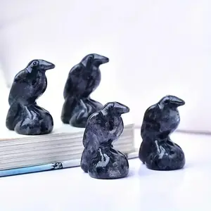 Crow Design Crystal Ornament, Crystal Carving, 1 Count Mini Crystal Decoration, Home Decor, Holiday Gift, Desktop Decoration for Living Room Bedroom