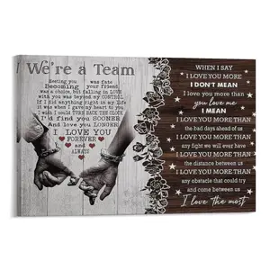 Personalized We're a Team Couples Wall Art Poster, Christmas Birthday Festival Anniversary Gift for Him Her Husband Wife, Wall Decor for Office Living Room Home