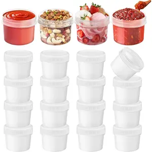Transparent Small Plastic Containers with Lids - Pack of 20, 5 oz/160ml Leak-Proof Reusable Deli Containers for Sauces, Dips, Salads