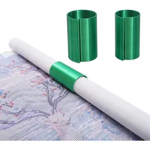 Painting Canvas Roll Holder,Fixed Scroll Anti-Roll Bracket, Scroll Ring Storage Tool, Painting Art Accessories,3D Printing,2-Pack (Green)