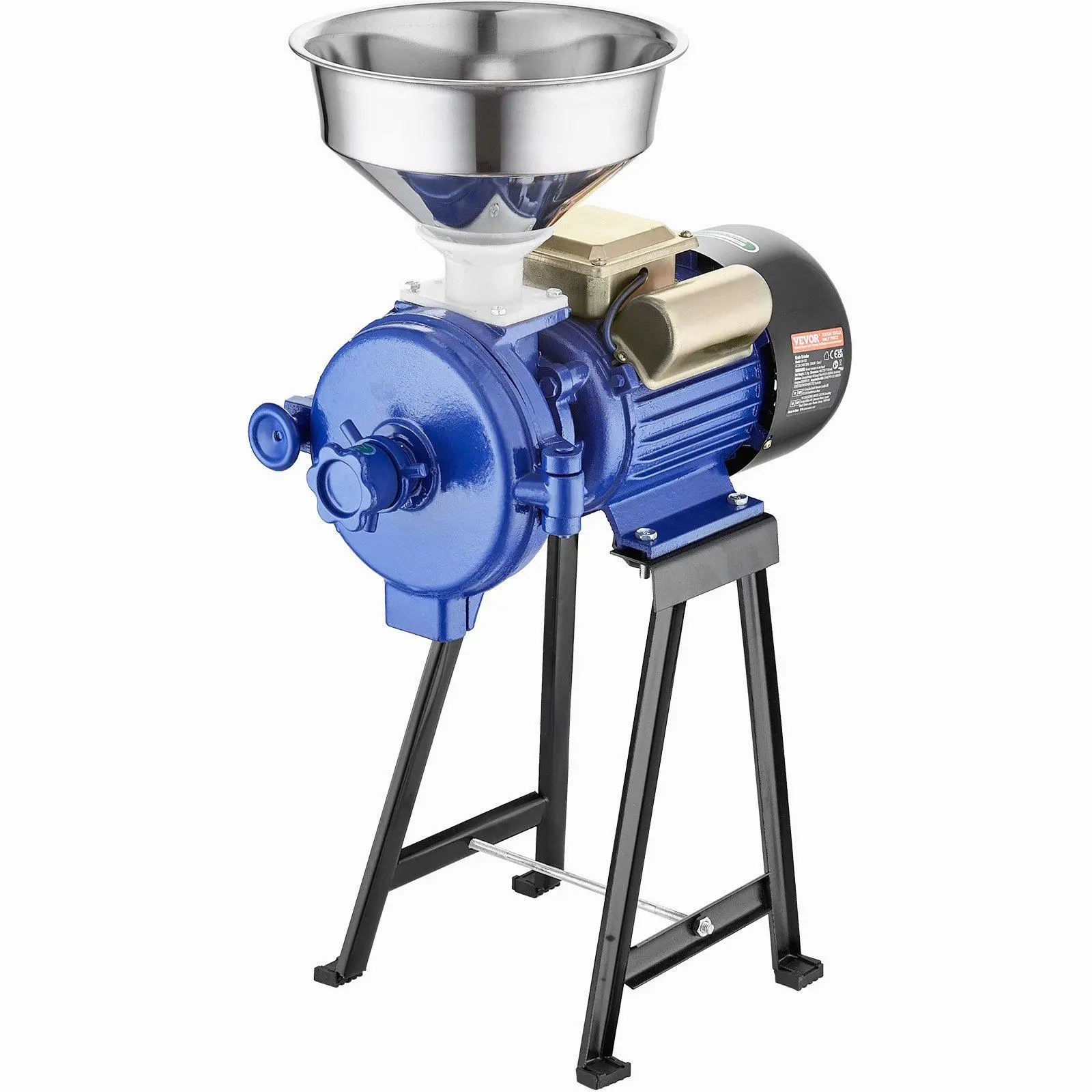 Electric Grain Mill Grinder, 3000W Spice Grinders, Commercial Corn Mill with Funnel, Thickness Adjustable Powder Machine, Heavy Duty Feed Flour Cereal Mill Wheat Grinders, Dry Grinder