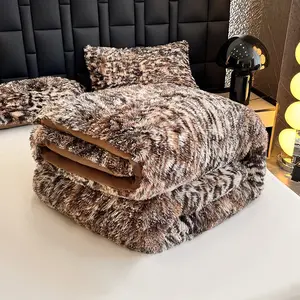 Soft Plush Winter Leopard Print Blanket, Warm Long Hair Velvet Throw for Bedroom Sofa Living Room, Single & Twin Size, Autumn Winter Use, Leopard Pattern Blanket